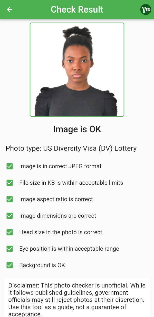 Програма 7ID DV photo checker - гарне фото